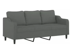 vidaxl Sofá*Sofá de 3 lugares 180 cm tecido cinza-escuro Cinzento