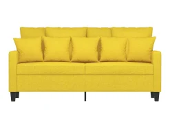 Clearance Sofá de 2 lugares 140 cm tecido amarelo-claro PT110115 Sofá