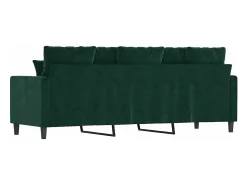 vidaxl Sofá*Sofá de 3 lugares 180 cm veludo -escuro Verde