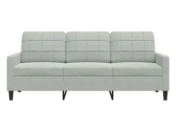 vidaxl Sofá*Sofá de 3 lugares 180 cm veludo -claro Cinzento