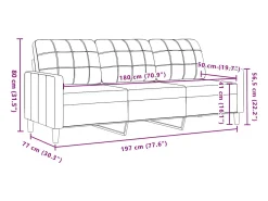 vidaxl Sofá*Sofá de 3 lugares 180 cm veludo -claro Cinzento