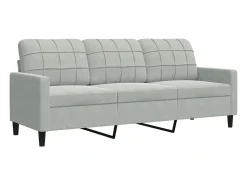 vidaxl Sofá*Sofá de 3 lugares 180 cm veludo -claro Cinzento