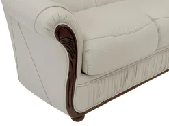 Vente-unique Sofá*Sofá de 3 lugares 100% pele de búfalo DAPHNE Marfim