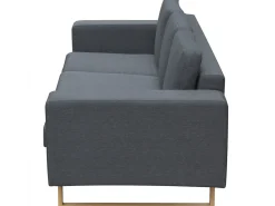 Sofá de 3 lugares 200 x 82 x 76 cm em tecido cinza escuro 02_0020661*Helloshop26 Online