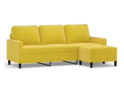 Sofá de 3 lugares com apoio de pés 180 cm veludo PT362726^ Best