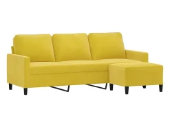 Sofá de 3 lugares com apoio de pés 180 cm veludo PT362726^ Best