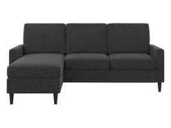 Sofá de 3 lugares com chaise longue em linho cinzento*Dorel Home Hot
