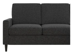 Sofá de 3 lugares com chaise longue em linho cinzento*Dorel Home Hot