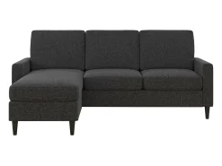 Sofá de 3 lugares com chaise longue em linho cinzento*Dorel Home Hot