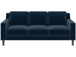Sofá de 3 lugares com chaise longue em veludo cinzento claro^Dorel Home New