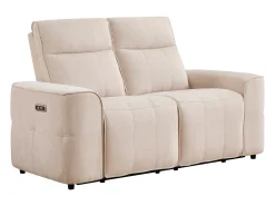 Vente-unique Sofá*Sofá de 2 lugares com relaxamento elétrico em tecido chenille SCAMOCO Bege