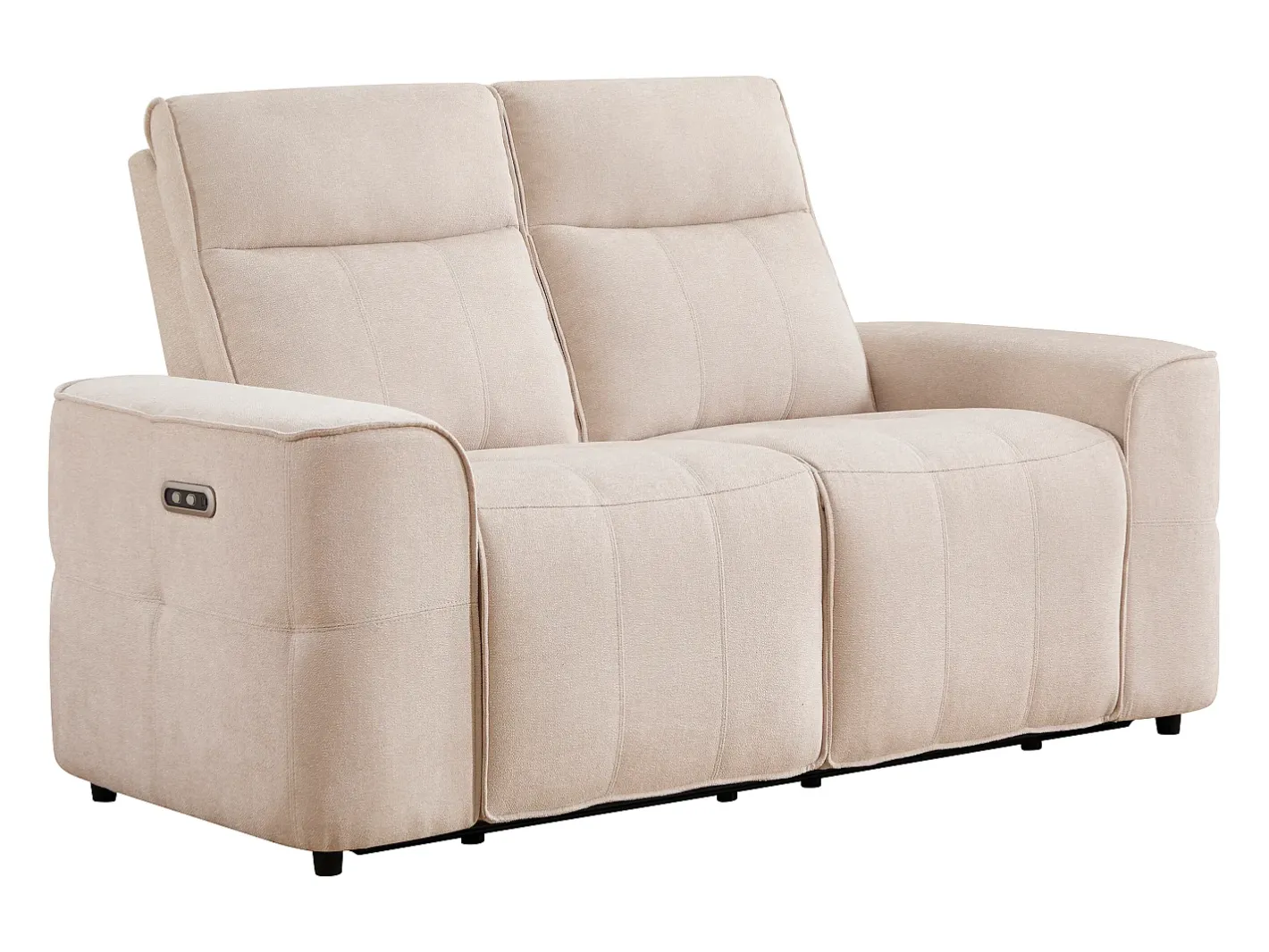 Vente-unique Sofá*Sofá de 2 lugares com relaxamento elétrico em tecido chenille SCAMOCO Bege