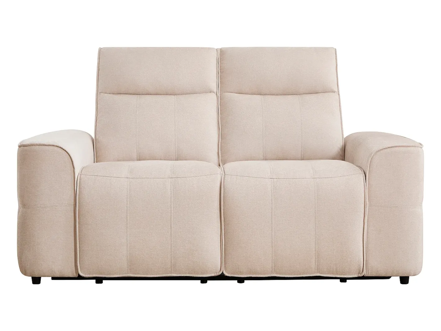 Vente-unique Sofá*Sofá de 2 lugares com relaxamento elétrico em tecido chenille SCAMOCO Bege