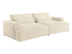 Vente-unique Sofá*Sofá de 4 lugares conforto assento profundo tecido chenille COLYSIA Bege