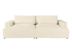 Vente-unique Sofá*Sofá de 4 lugares conforto assento profundo tecido chenille COLYSIA Bege