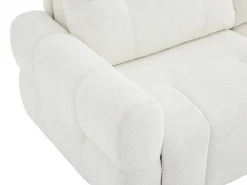 Vente-unique Sofá*Sofá de 3 lugares conversível em tecido de chenille colchão 12 cm ECORIA Bege