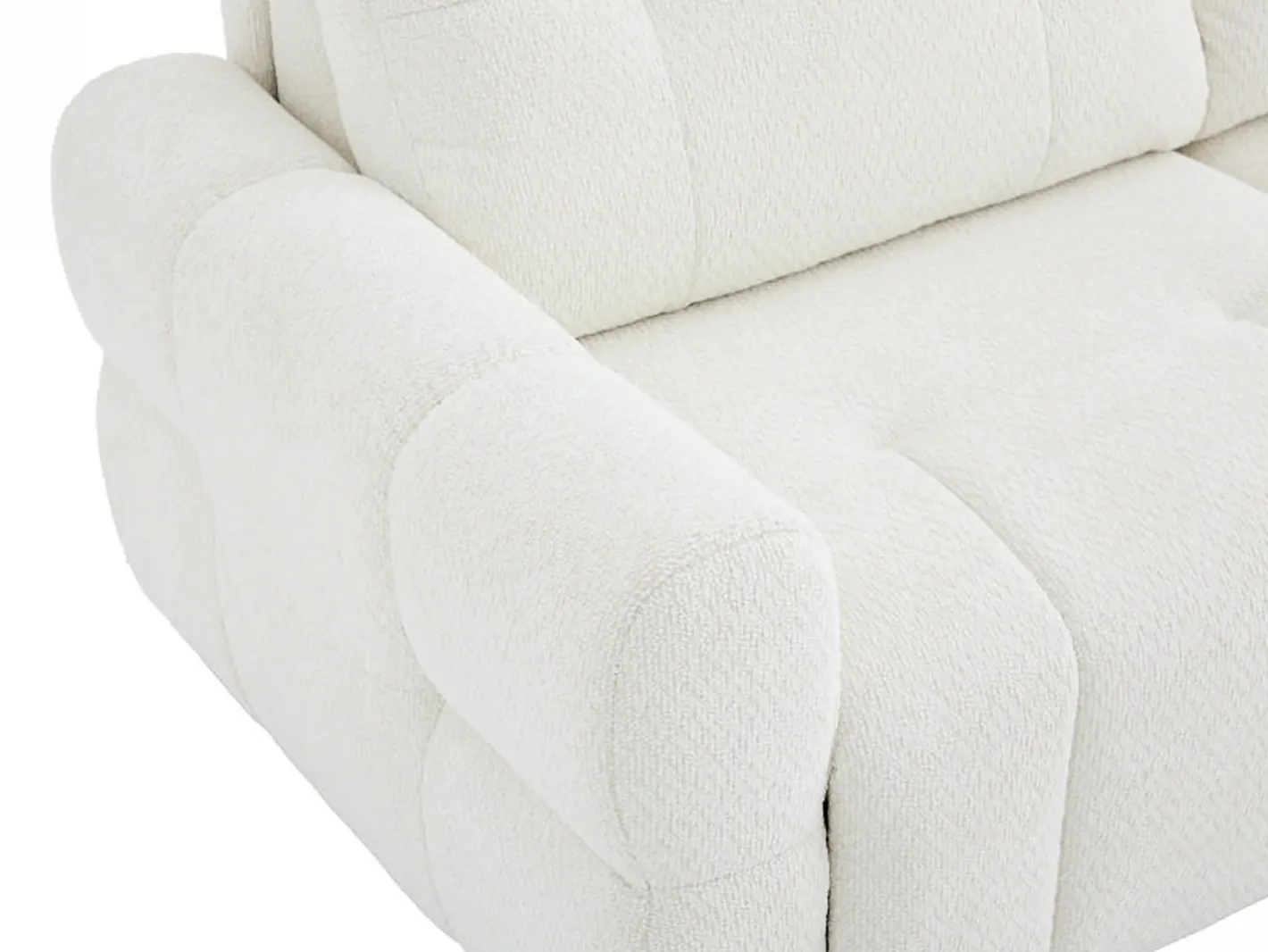 Vente-unique Sofá*Sofá de 3 lugares conversível em tecido de chenille colchão 12 cm ECORIA Bege