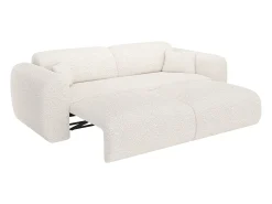 Maison Céphy Sofá*Sofá de 4 lugares convertível em tecido bouclé POGNI de Branco