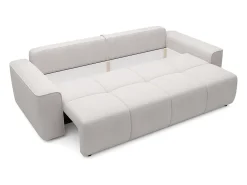 Vente-unique Sofá*Sofá de 4 lugares convertível em tecido texturizado MINTURNO Bege