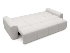 Vente-unique Sofá*Sofá de 4 lugares convertível em tecido texturizado MINTURNO Bege