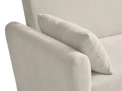 Vente-unique Sofá*Sofá de 2 lugares convertível com gaveta em veludo canelado AYLA Bege