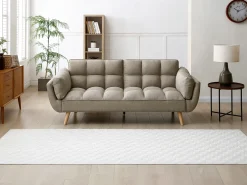 Vente-unique Sofá*Sofá de 3 lugares convertível clic-clac em tecido LOELINE Bege