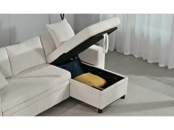 Sofá de 3 lugares em L - com portas USB de carregamento - com almofadas - sofá de canto conversível -*ModernLuxe Online