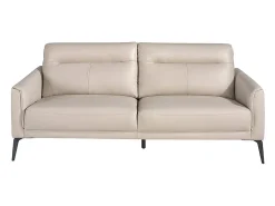 Sofá de 3 lugares em pele cinzenta taupe 6138^Angel Cerda Outlet