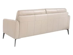 Sofá de 3 lugares em pele cinzenta taupe 6138^Angel Cerda Outlet