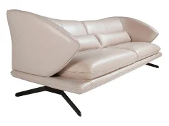 Angel Cerda Sofá*Sofá de 2 lugares em pele cinzenta taupe 6145 Bege