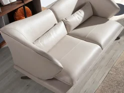 Angel Cerda Sofá*Sofá de 2 lugares em pele cinzenta taupe 6145 Bege