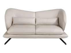 Angel Cerda Sofá*Sofá de 2 lugares em pele cinzenta taupe 6145 Bege