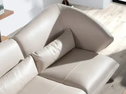 Angel Cerda Sofá*Sofá de 2 lugares em pele cinzenta taupe 6145 Bege