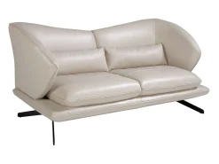 Angel Cerda Sofá*Sofá de 2 lugares em pele cinzenta taupe 6145 Bege