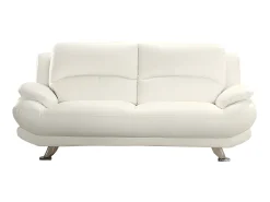 Sofá de 3 lugares em pele sintética Branco - MUSKO^Vente-unique Discount
