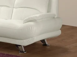 Sofá de 2 lugares em pele sintética Branco - MUSKO*Vente-unique Outlet