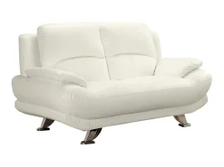 Sofá de 2 lugares em pele sintética Branco - MUSKO*Vente-unique Outlet