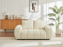 Vente-unique Sofá*Sofá de 2 lugares em tecido acolchoado estilo design BERENIA Bege