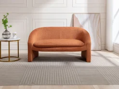 Vente-unique Sofá*Sofá de 2 lugares em tecido cor estilo design OSSANA Terracota