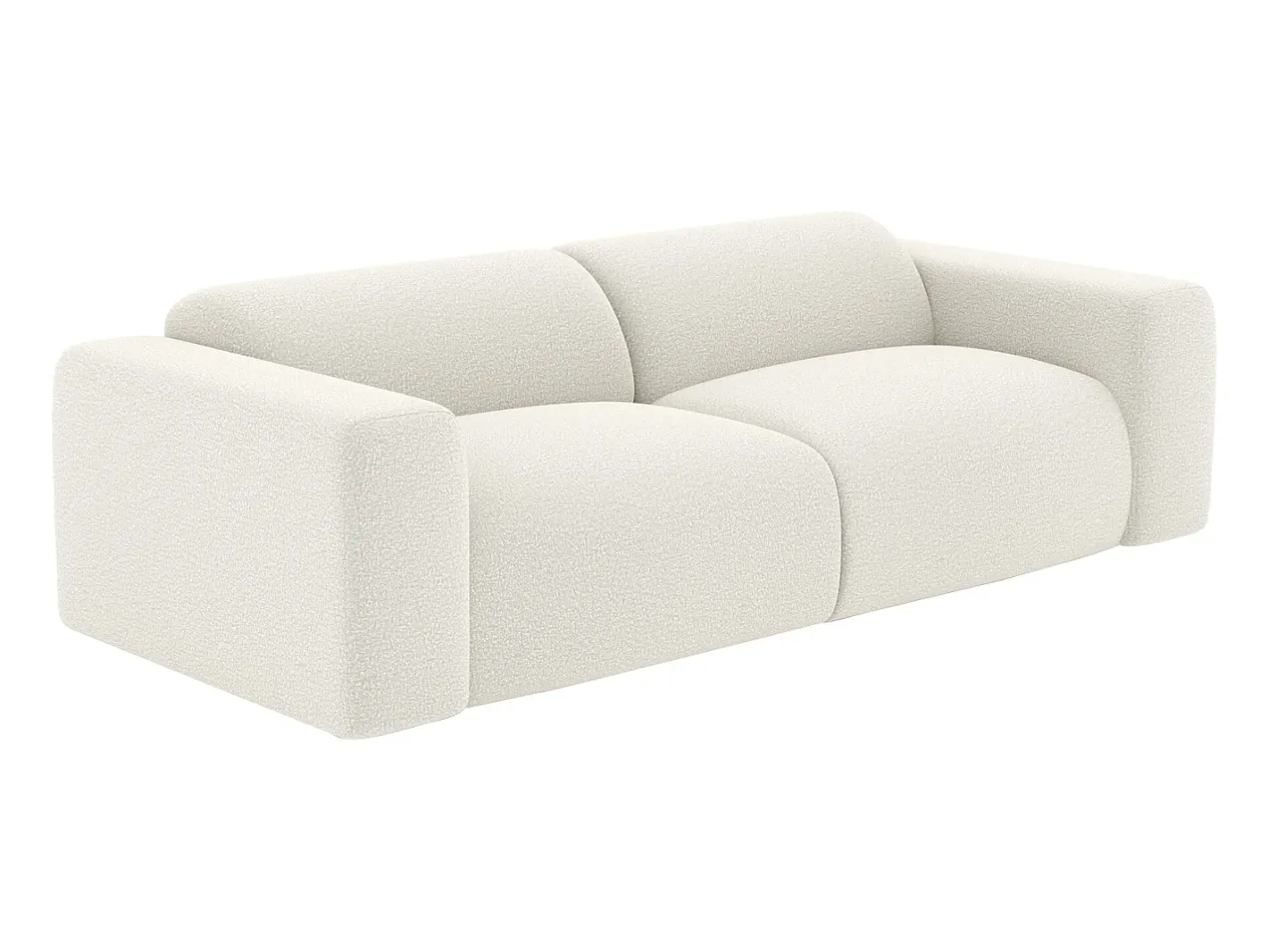 Maison Céphy Sofá*Sofá de 3 lugares em tecido bouclé cor branca POGNI da Branco