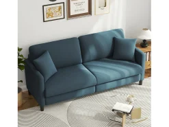 Sofá de 3 lugares em Teddy Velvet, sofá de conforto à direita em madeira maciça, amossa com apoios de braços, 193x79x89cm, -cinza-cinza^DripeX