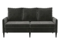Sofá de 3 lugares em veludo escuro^Dorel Home Best