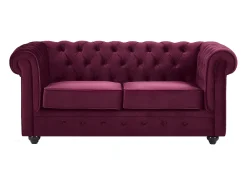 Best Sofá de 2 lugares em veludo de cor roxa CHESTERFIELD Sofá