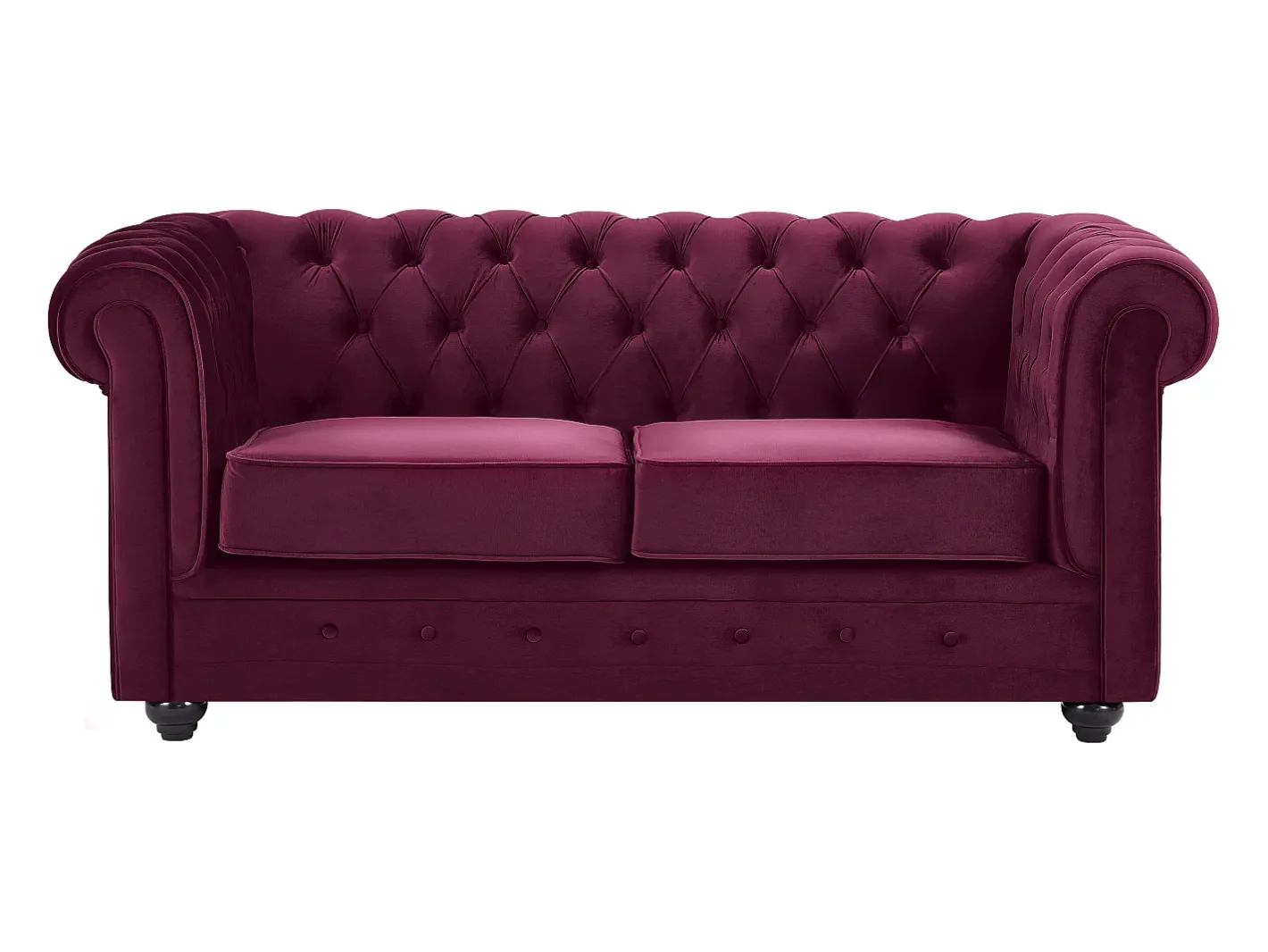 Best Sofá de 2 lugares em veludo de cor roxa CHESTERFIELD Sofá