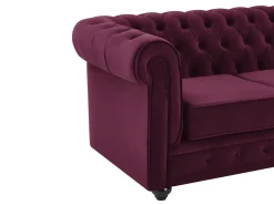 Best Sofá de 2 lugares em veludo de cor roxa CHESTERFIELD Sofá