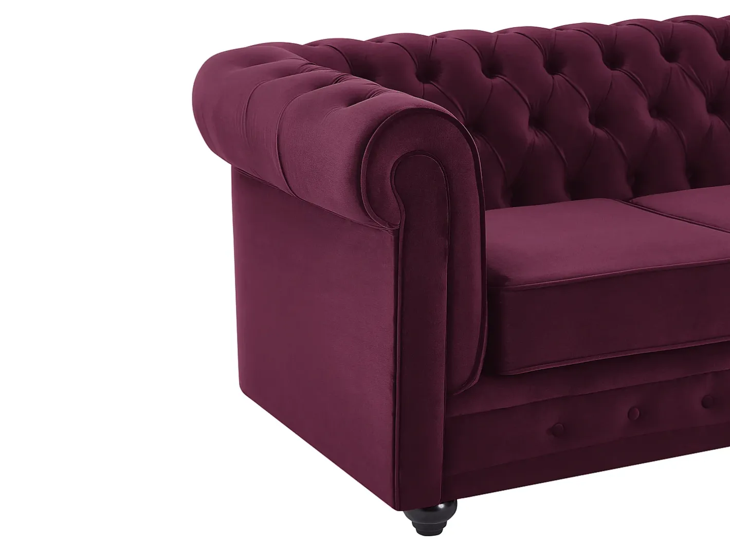 Best Sofá de 2 lugares em veludo de cor roxa CHESTERFIELD Sofá
