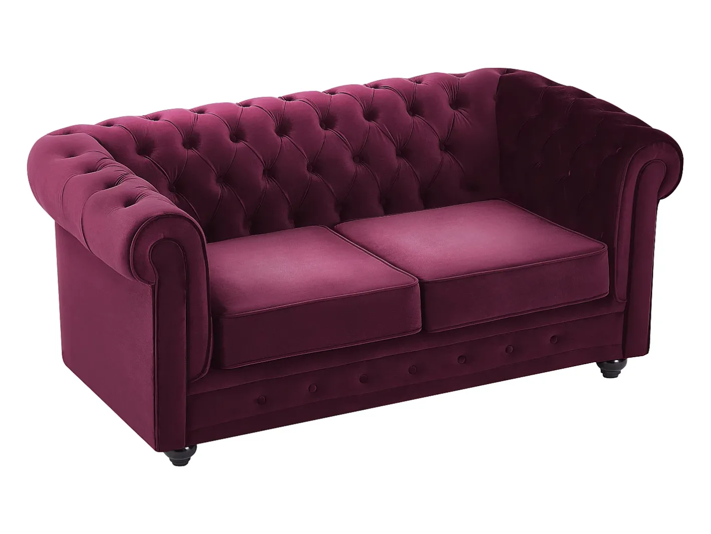 Best Sofá de 2 lugares em veludo de cor roxa CHESTERFIELD Sofá