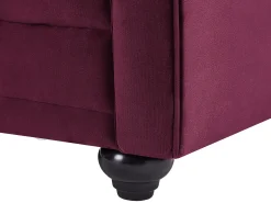 Best Sofá de 2 lugares em veludo de cor roxa CHESTERFIELD Sofá