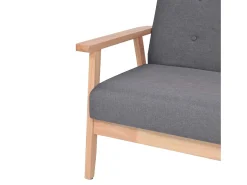 Sofá de 2 lugares para sala de estar sala de TV casa uso interno 113,5 x 67 x 73,5 cm tecido cinza escuro 02_0019564*Helloshop26 New