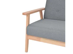 Sofá de 2 lugares para sala de estar sala de TV decoração de interiores tecido cinza claro 02_0020635*Helloshop26 Sale